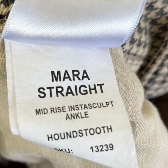 DL1961 Pants Womens 26 Brown Houndstooth 5-Pocket Mara Straight Mid Rise Ankle - Picture 14 of 14